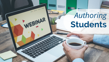 SciFlow Webinar invitation, a laptop with the word webinar